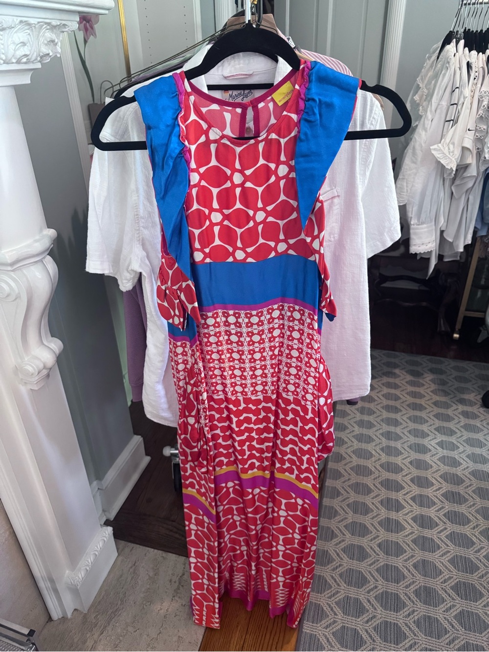 Pink and Blue Printed Maxi Dress — Lightweight Summer Style